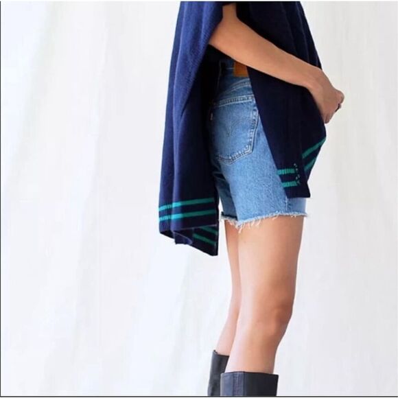 Free People Harbour Stripe Cable Poncho Size OS - Picture 4 of 6